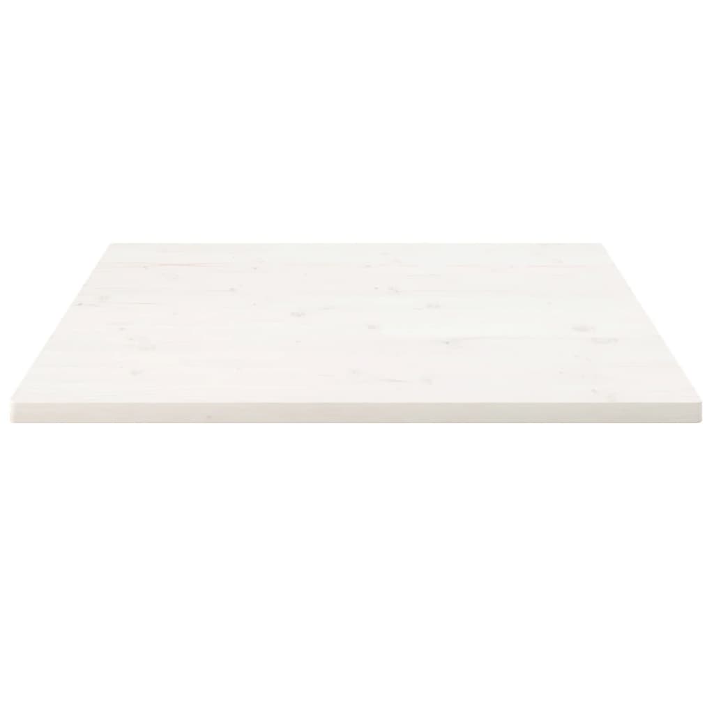 vidaXL Bordplate hvit 90x90x2,5 cm heltre furu rektangulær