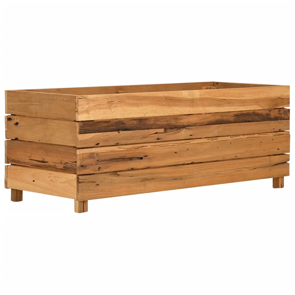 vidaXL Høybed 100x40x38 cm resirkulert teak og stål