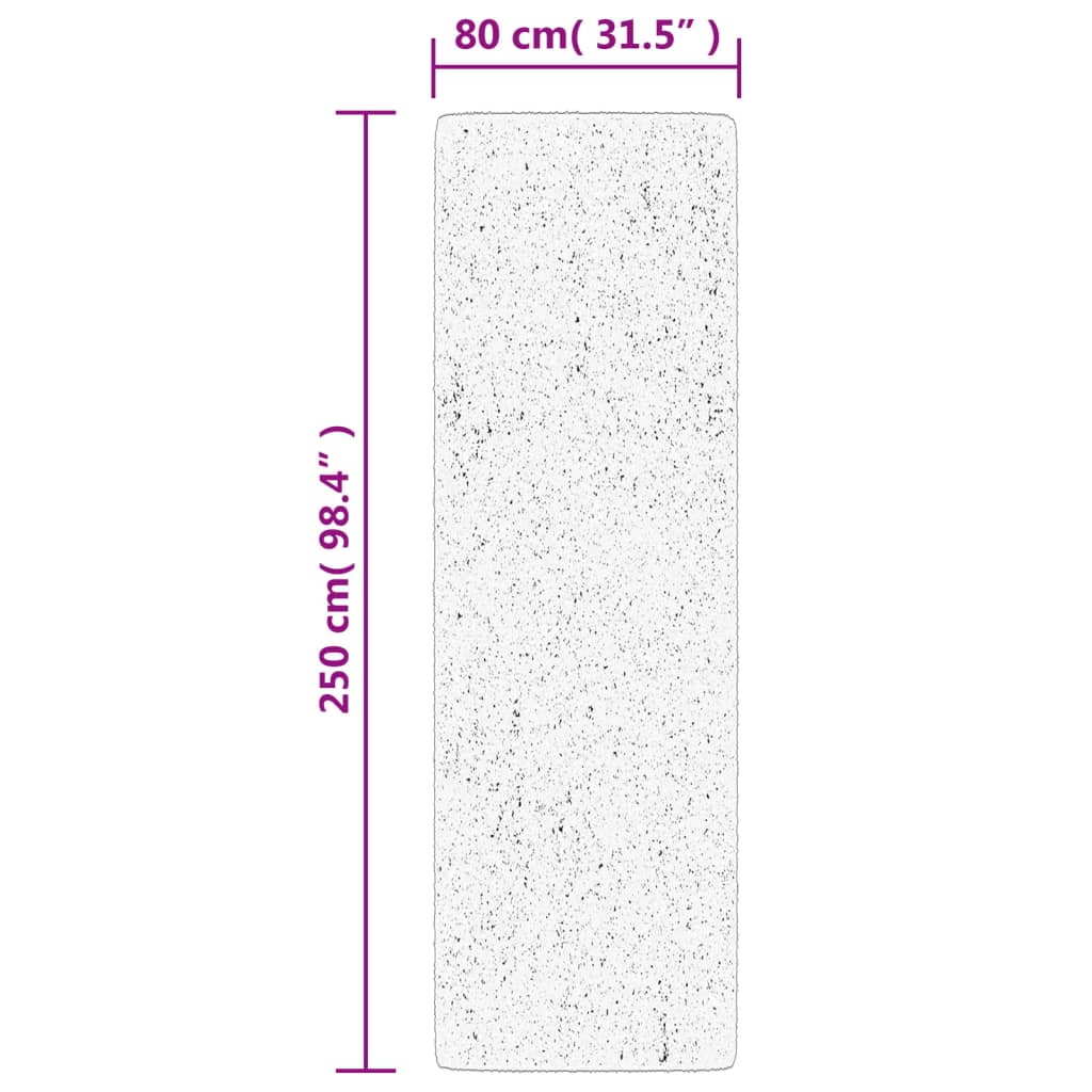 vidaXL Teppe HUARTE kort luv mykt og vaskbart antrasitt 80x250 cm