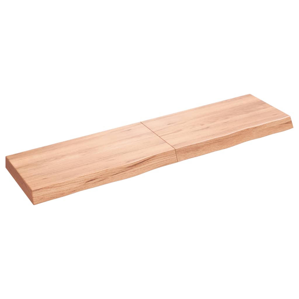 vidaXL Benkeplate til bad lysebrun 120x30x6 cm behandlet heltre