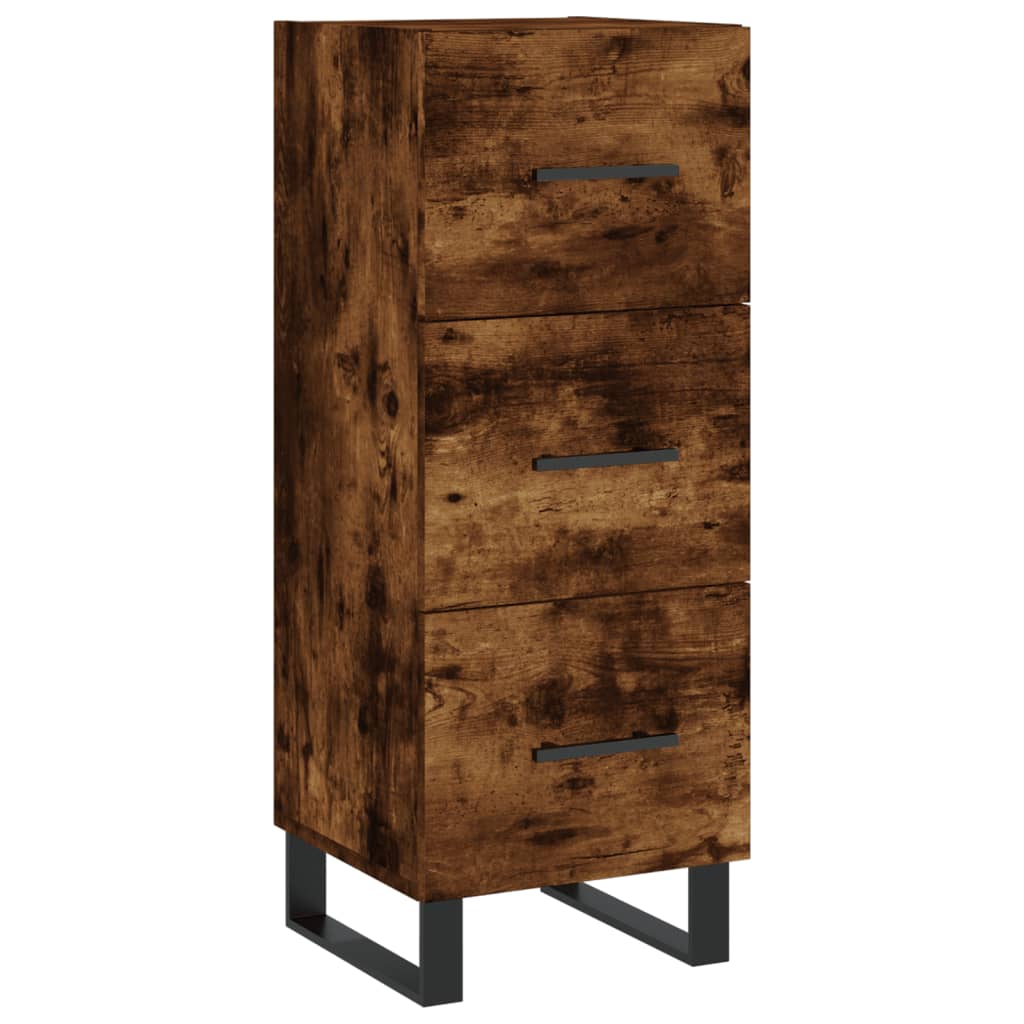 vidaXL Highboard røkt eik 34,5x34x180 cm konstruert tre