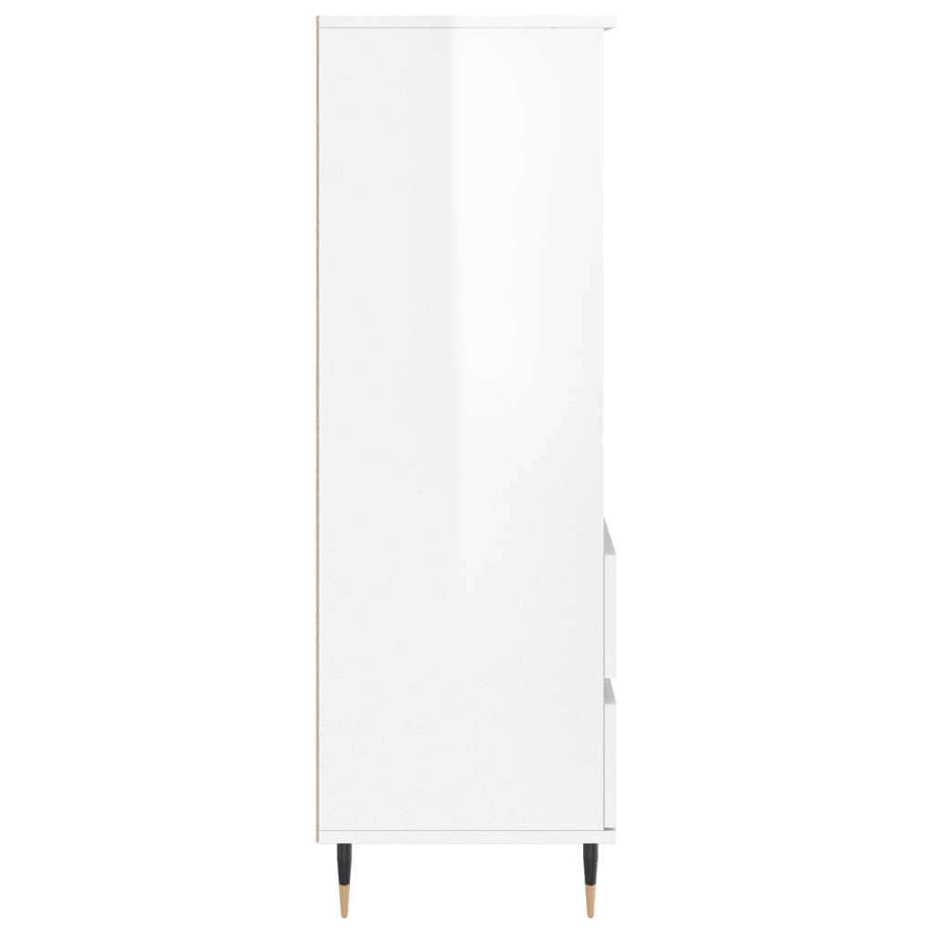 vidaXL Highboard høyglans hvit 40x36x110 cm konstruert tre