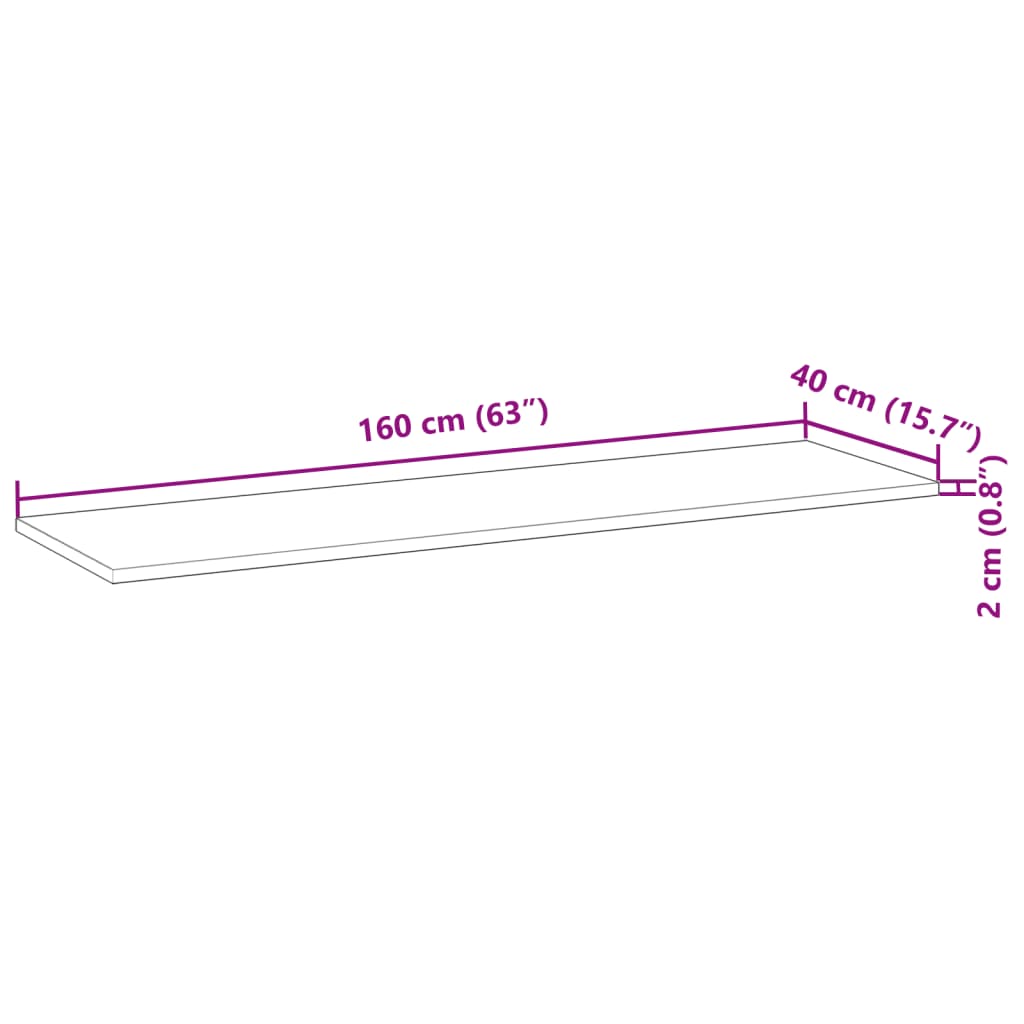 vidaXL Flytende hylle 160x40x2 cm ubehandlet heltre akasie