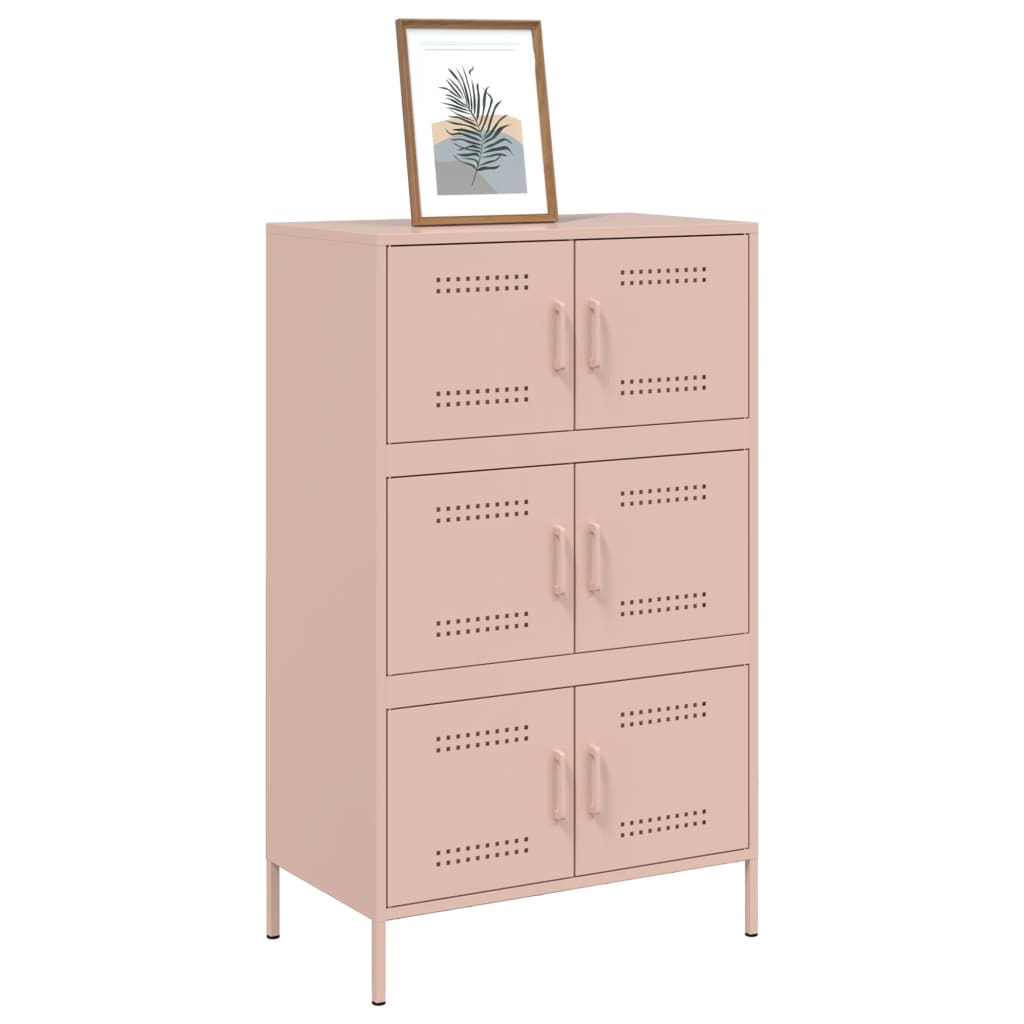 vidaXL Highboard rosa 68x39x113 cm stål