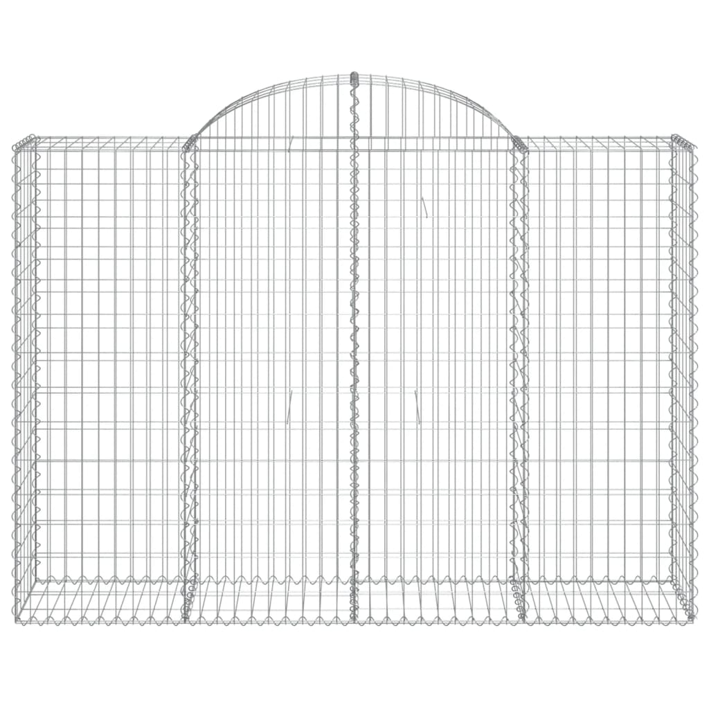 vidaXL Gabionkurver buede 14 stk 200x50x140/160 cm galvanisert jern