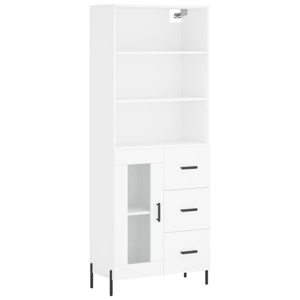 vidaXL Highboard hvit 69,5x34x180 cm konstruert tre