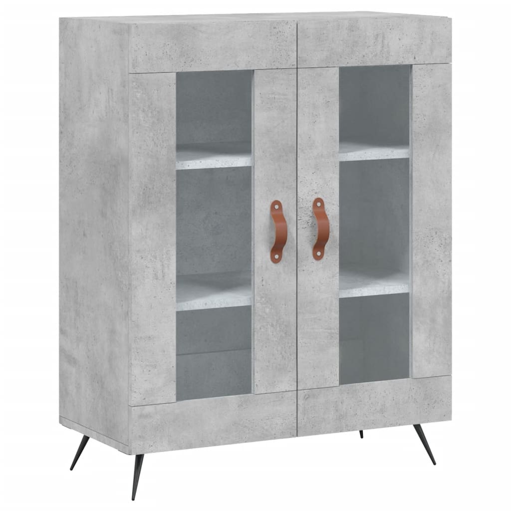 vidaXL Highboard betonggrå 69,5x34x180 cm konstruert tre