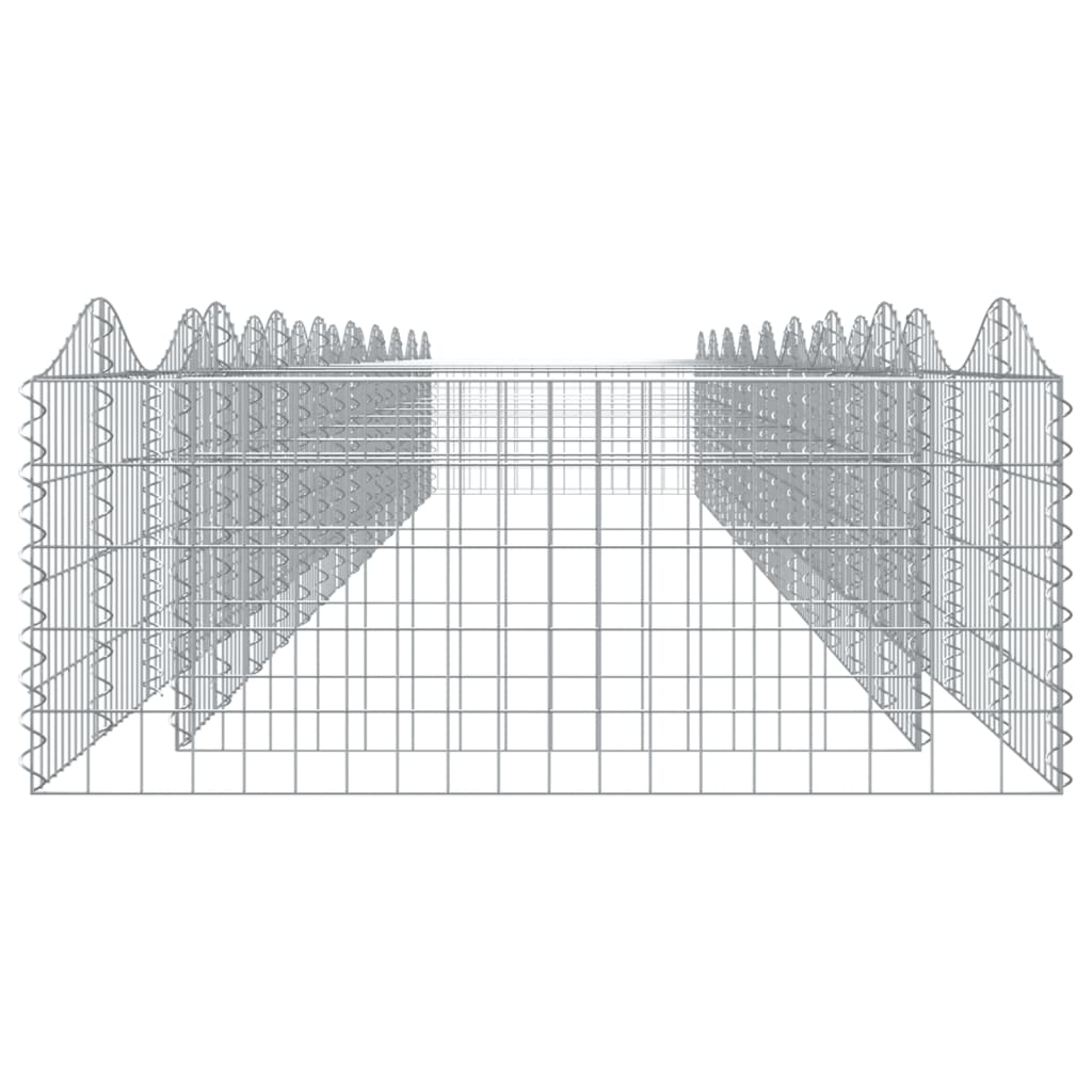 vidaXL Buet gabion høybed 800x100x50 cm galvanisert jern