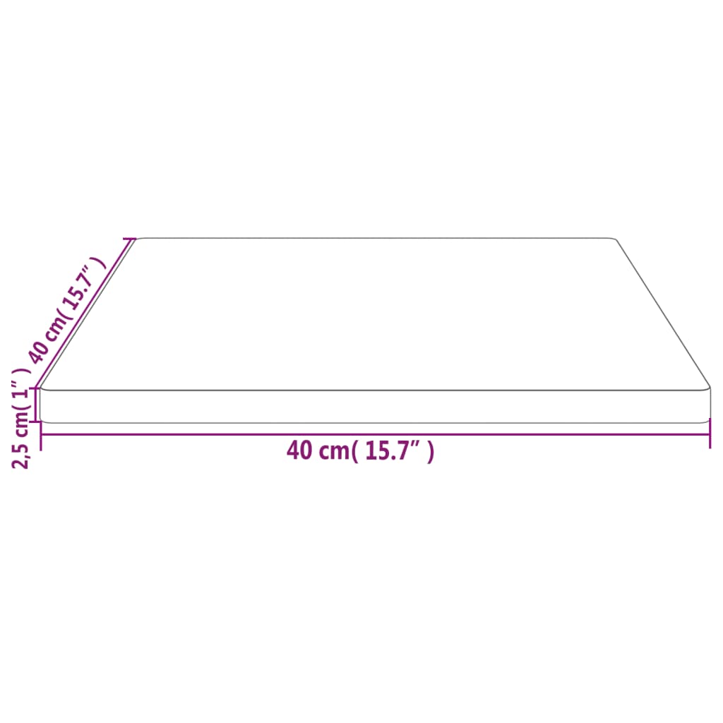 vidaXL Bordplate 40x40x2,5 cm heltre furu rektangulær