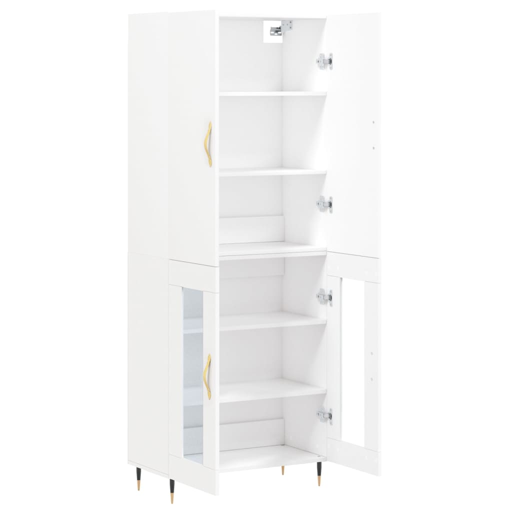 vidaXL Highboard hvit 69,5x34x180 cm konstruert tre