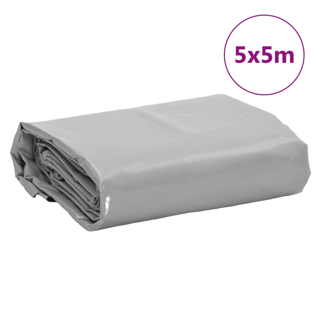 vidaXL Presenning grå 5x5 m 650 g/m²