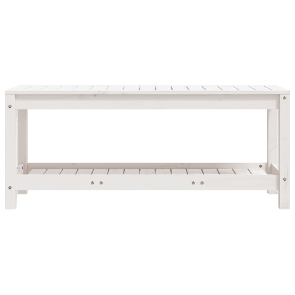 vidaXL Hagebenk hvit 108x35x45 cm heltre furu