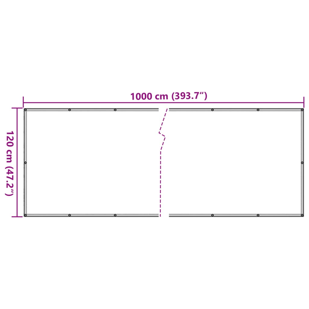 vidaXL Balkongskjerm med planteutseende grønn 1000x120 cm PVC