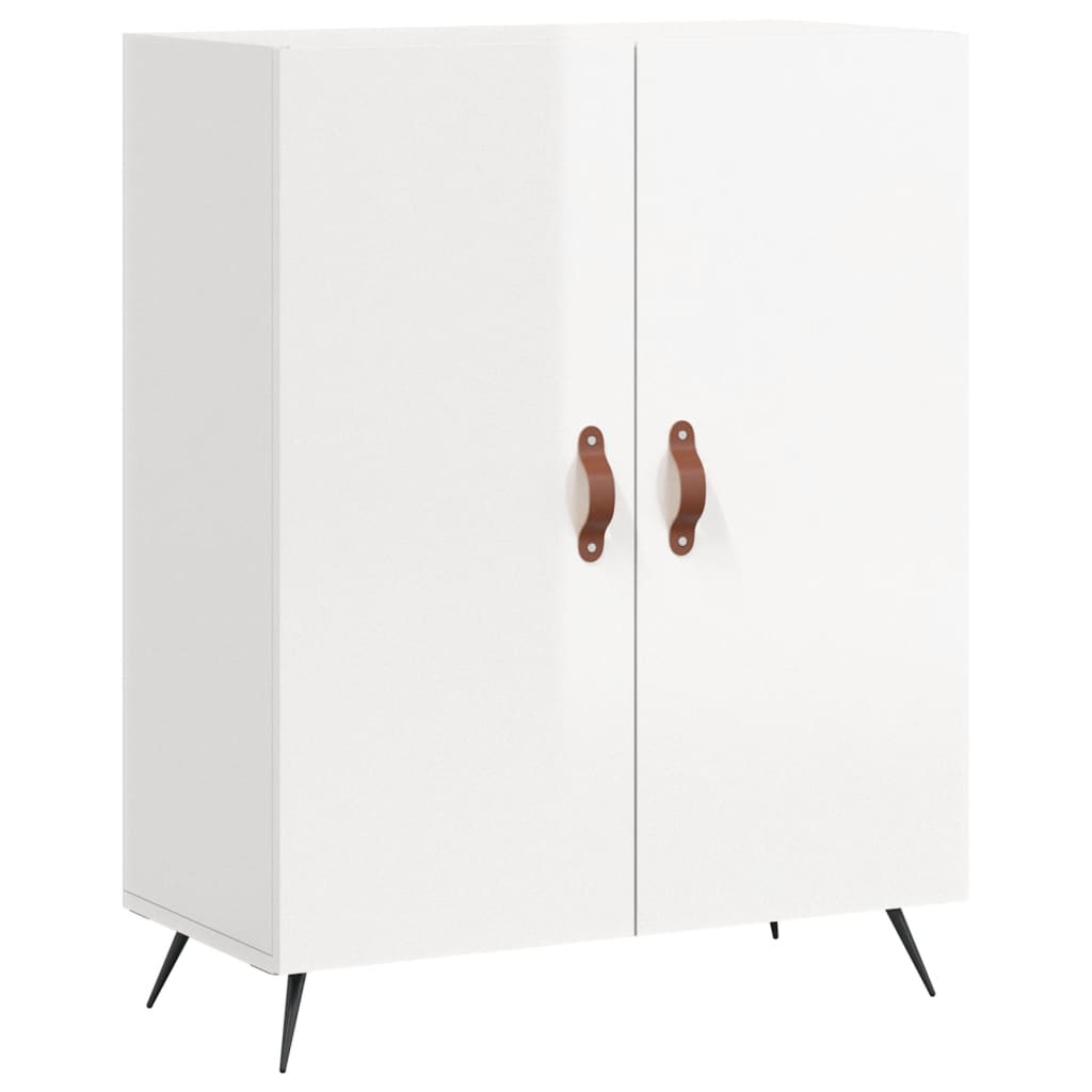 vidaXL Highboard høyglans hvit 69,5x34x180 cm konstruert tre