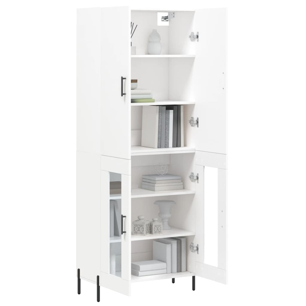 vidaXL Highboard hvit 69,5x34x180 cm konstruert tre