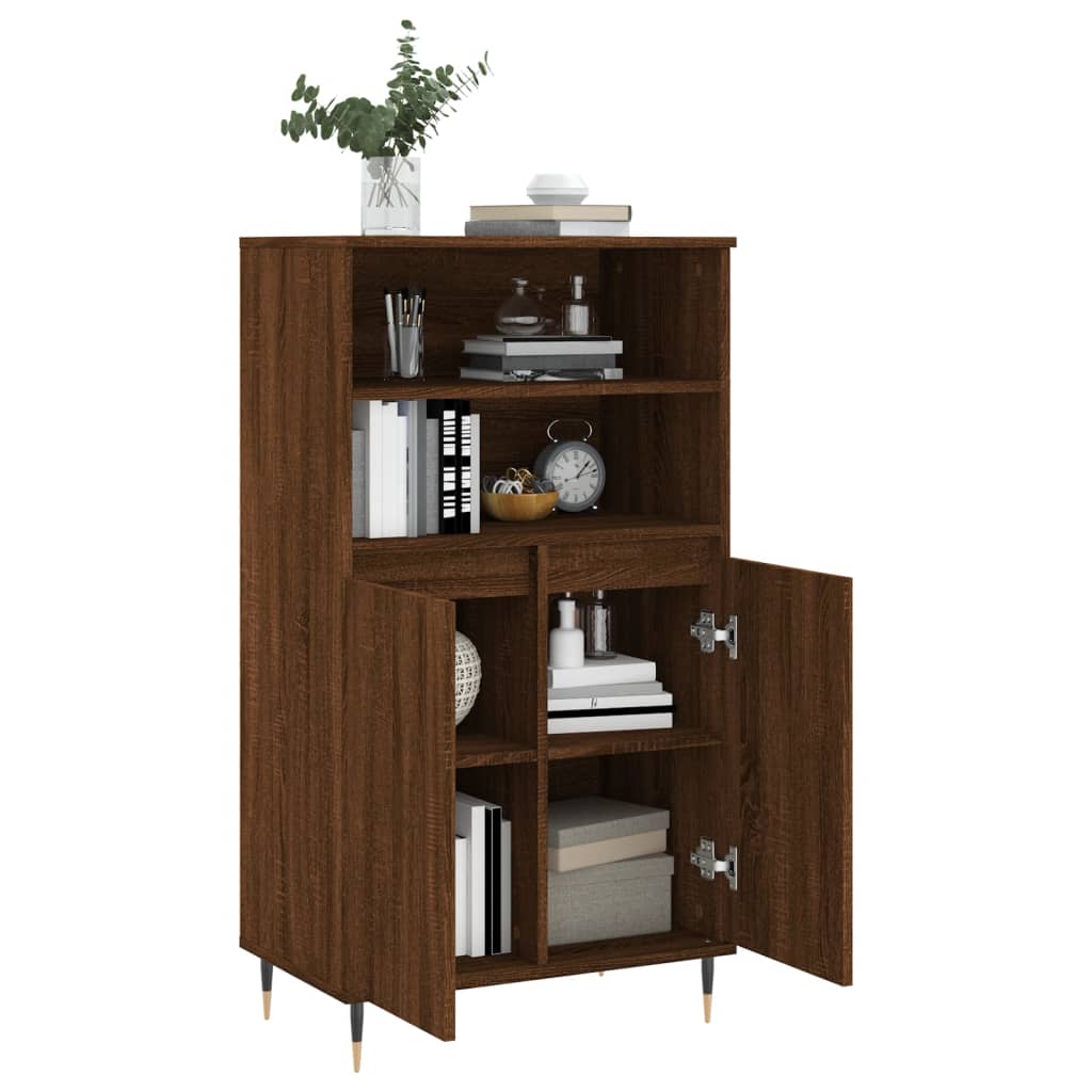 vidaXL Highboard brun eik 60x36x110 cm konstruert tre