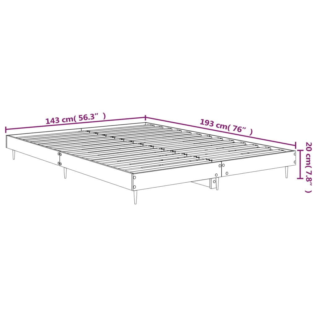 vidaXL Sengeramme sonoma eik 140x190 cm konstruert tre