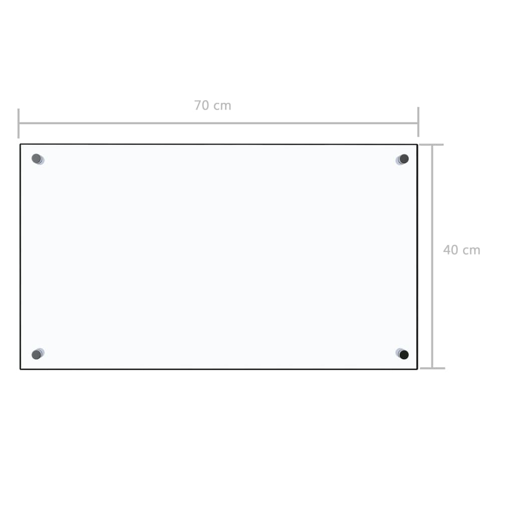 vidaXL Kjøkkenplate gjennomsiktig 70x40 cm herdet glass