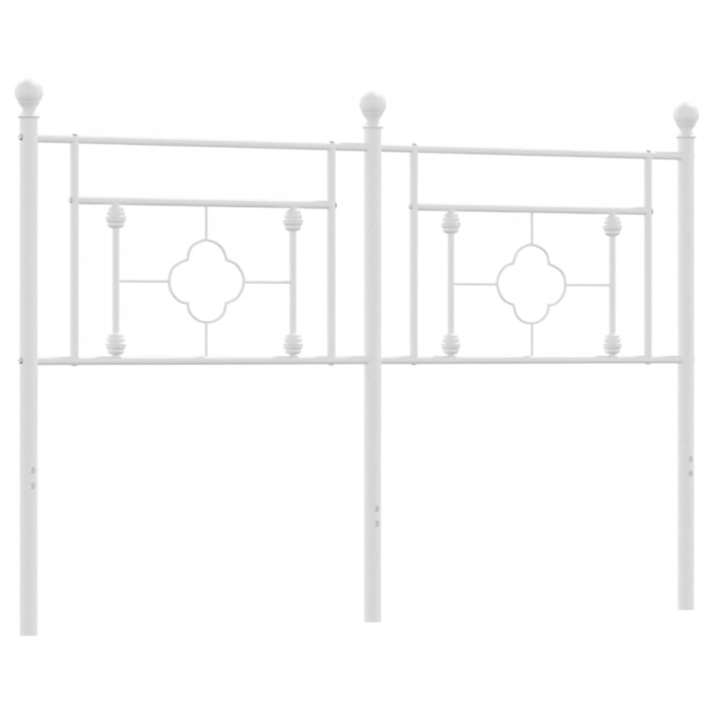 vidaXL Sengegavl i metall hvit 140 cm