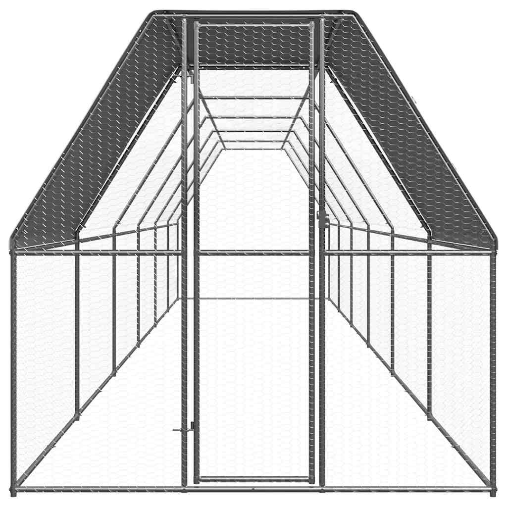 vidaXL Kyllingbur 2x12x2 m galvanisert stål