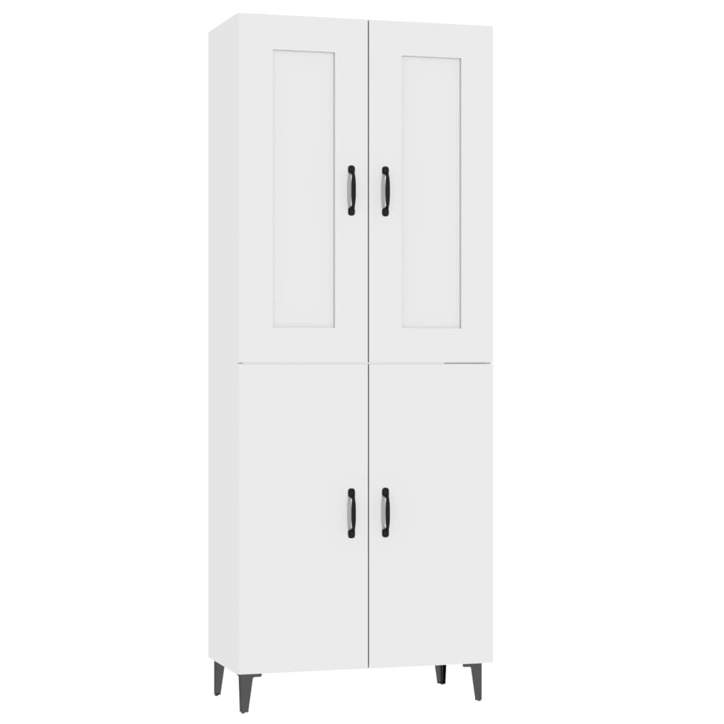 vidaXL Highboard høyglans hvit 70x34x180 cm konstruert tre