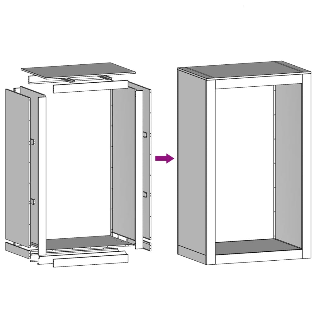 vidaXL Vedstativ hvit 60x40x100 cm stål