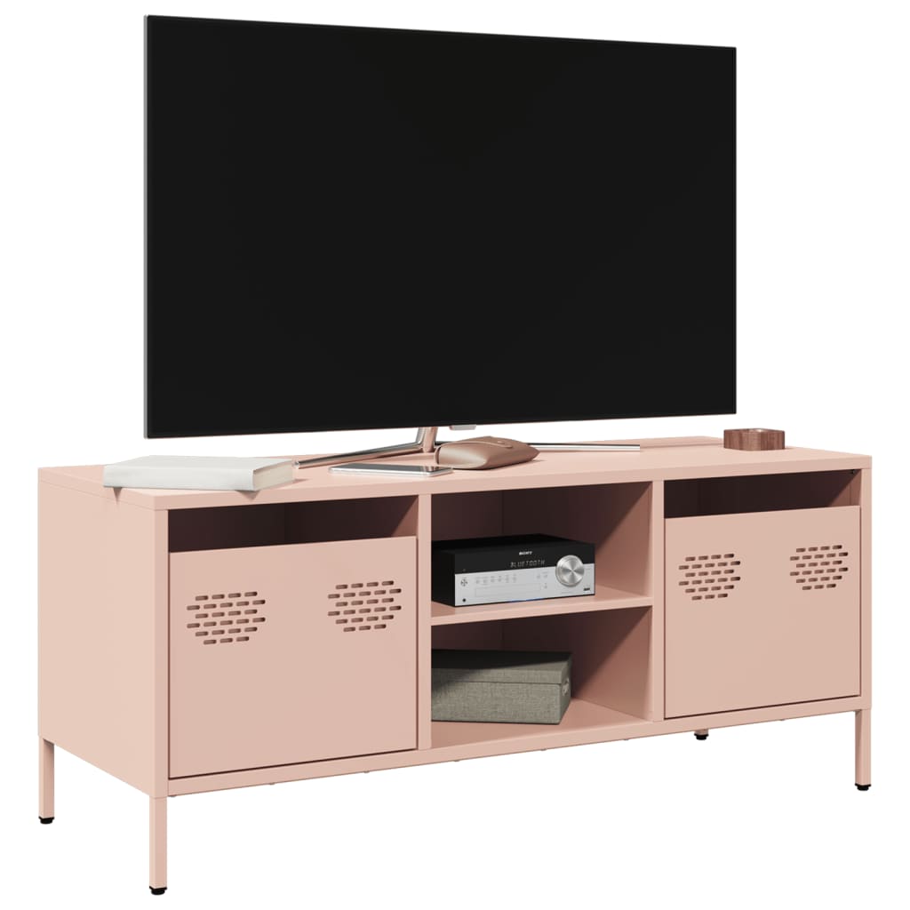 vidaXL TV-benk rosa 101,5x39x43,5 cm kaldvalset stål