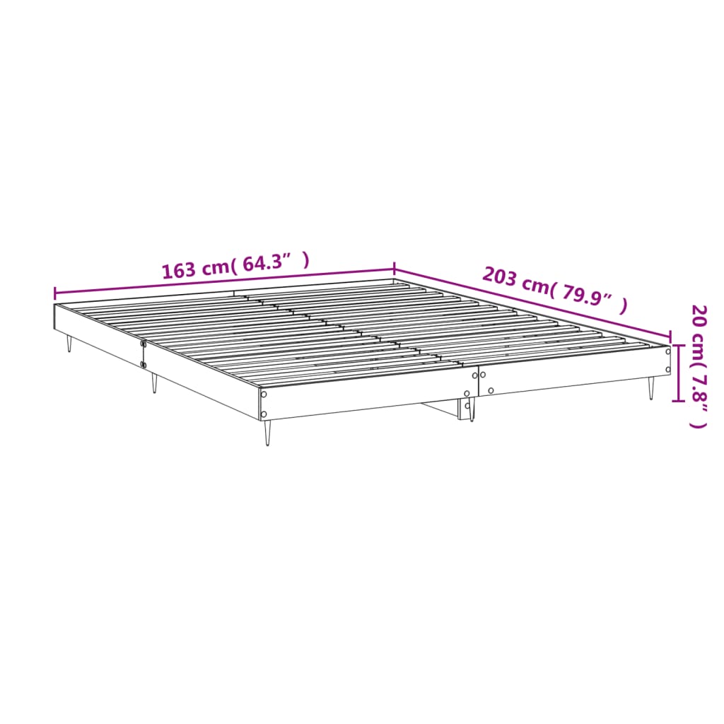 vidaXL Sengeramme hvit 160x200 cm konstruert tre