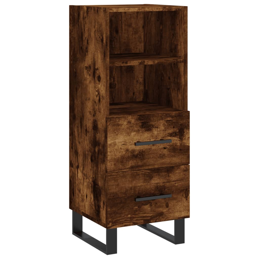 vidaXL Highboard røkt eik 34,5x34x180 cm konstruert tre