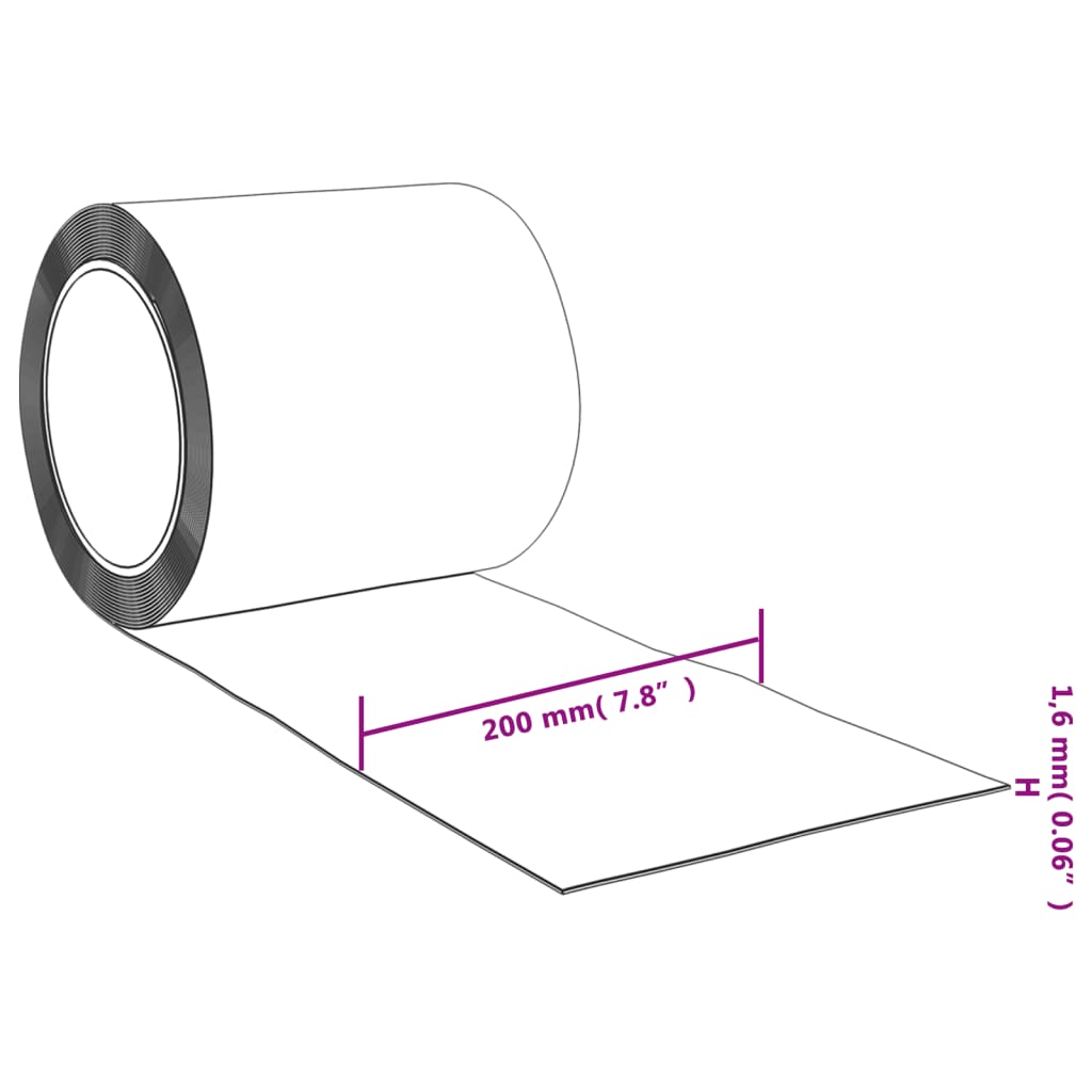 vidaXL Dørgardin rød 200 mm x 1,6 mm 50 m PVC