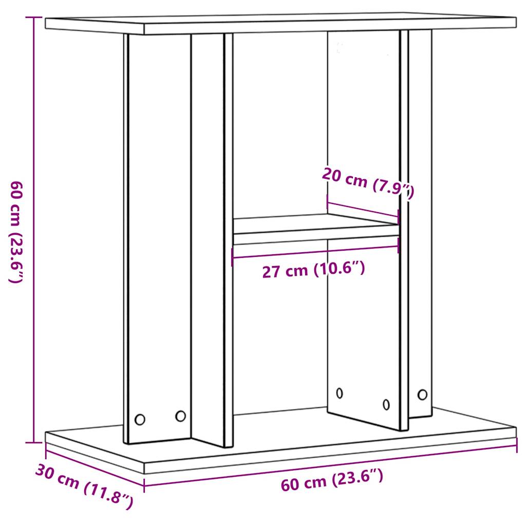 vidaXL Akvariumstativ artisan eik 60x30x60 cm konstruert tre