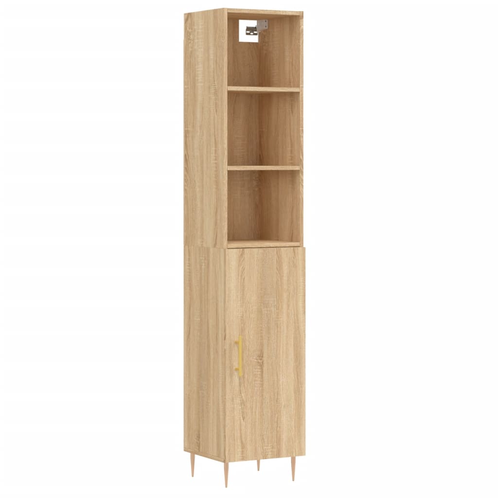 vidaXL Highboard sonoma eik 34,5x34x180 cm konstruert tre