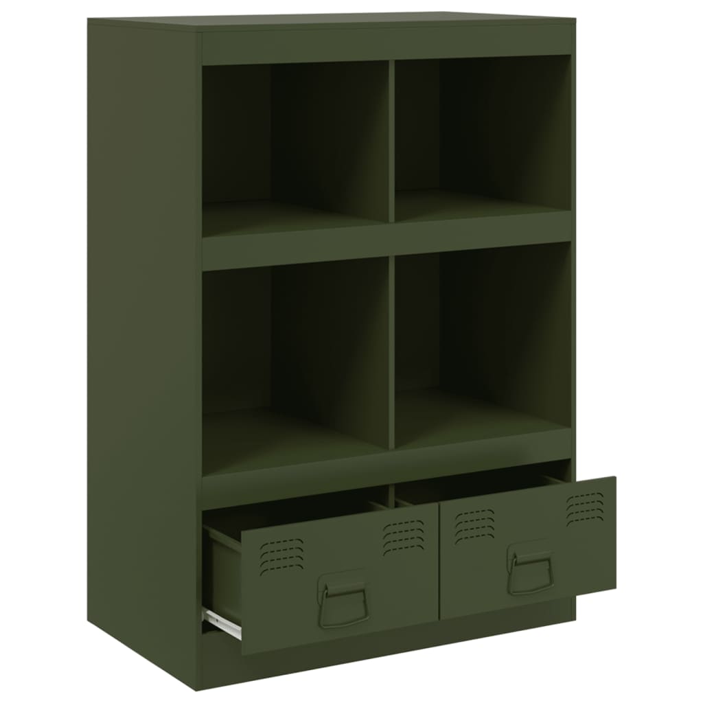 vidaXL Highboard olivengrønn 67x39x95 cm stål