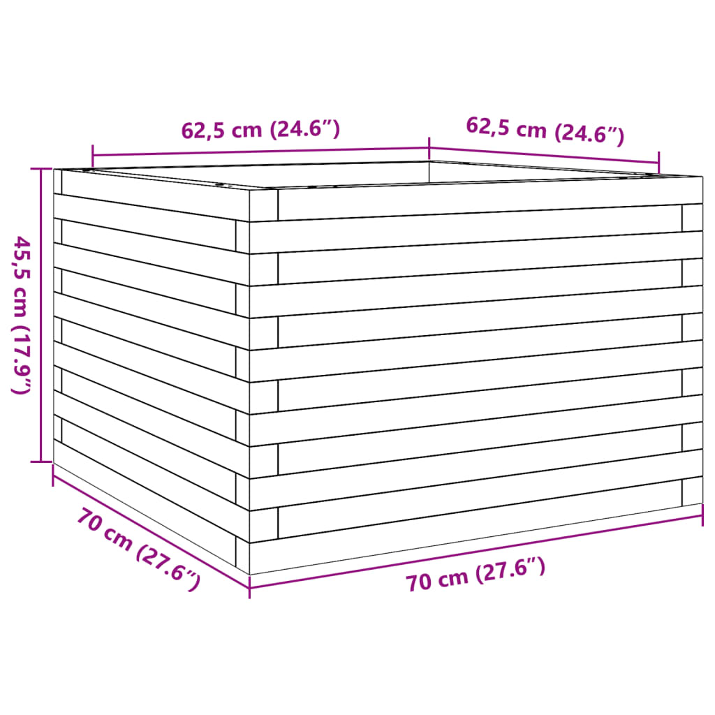 vidaXL Plantekasse 70x70x45,5 cm heltre douglasgran