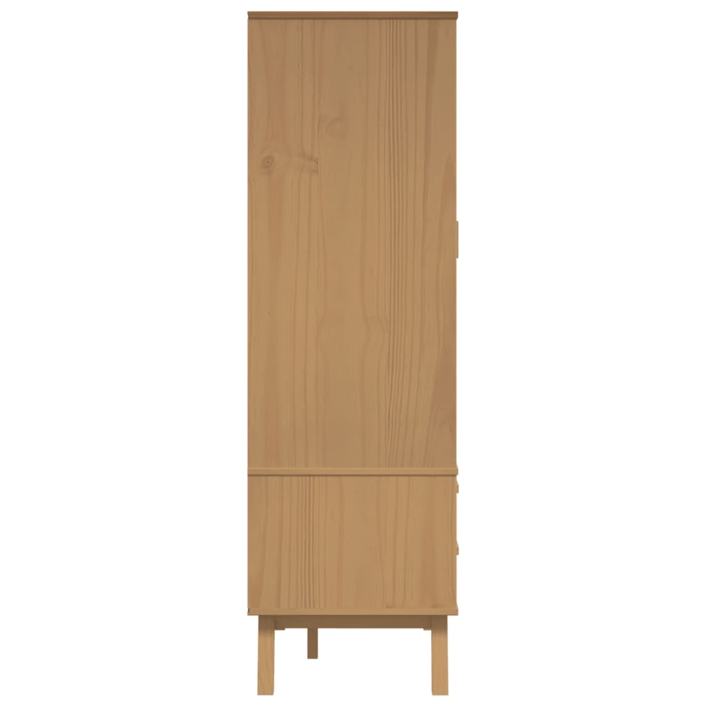 vidaXL Garderobe OLDEN hvit og brun 76,5x53x172 cm heltre furu