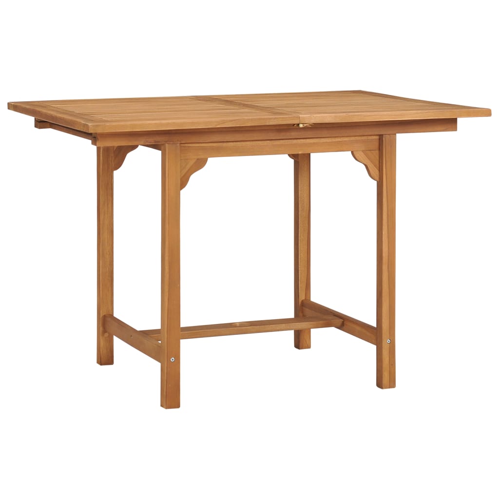 vidaXL Uttrekkbart hagebord (110-160)x80x75 cm heltre teak