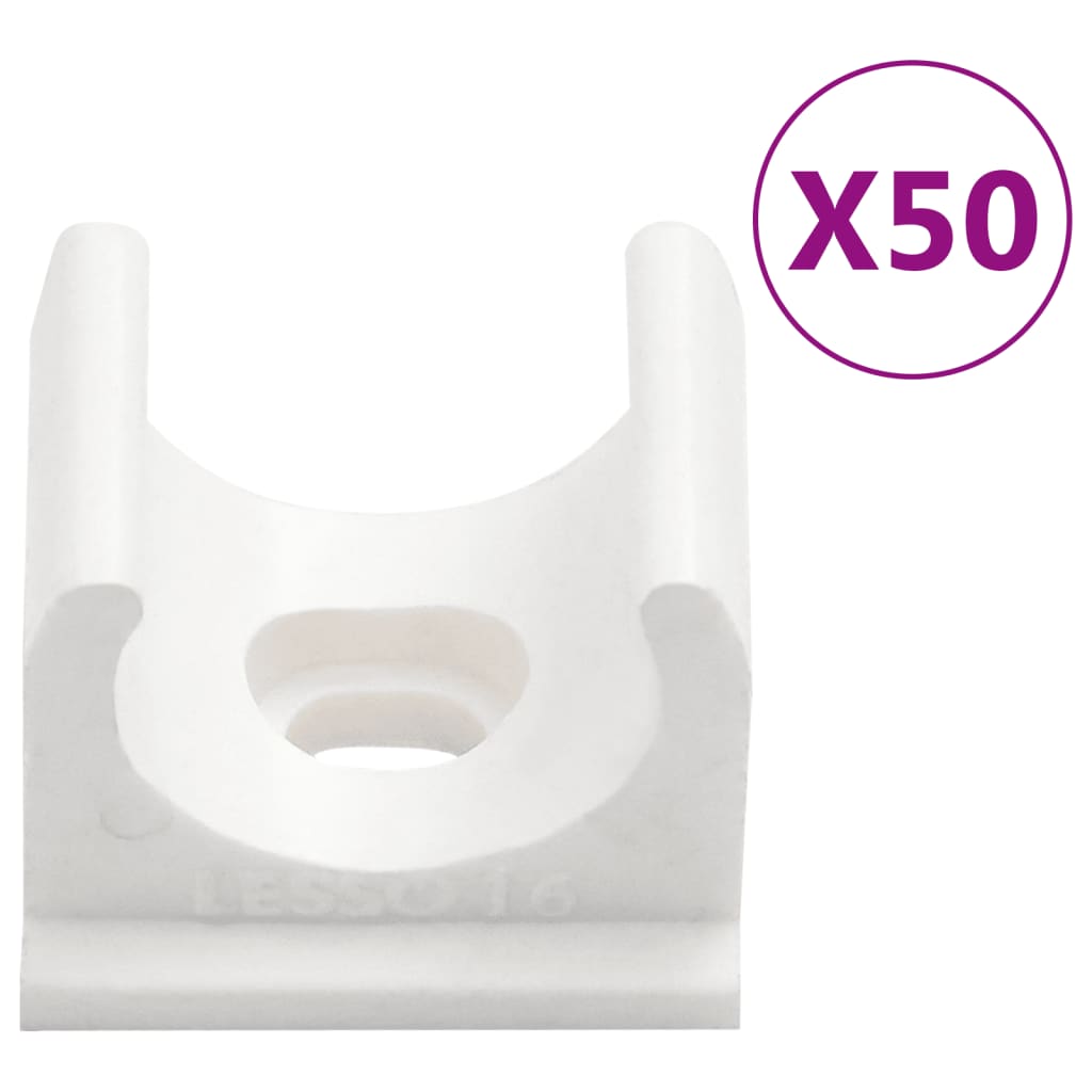 vidaXL Kabelkanaler med klips Ø16 mm 30 m PVC