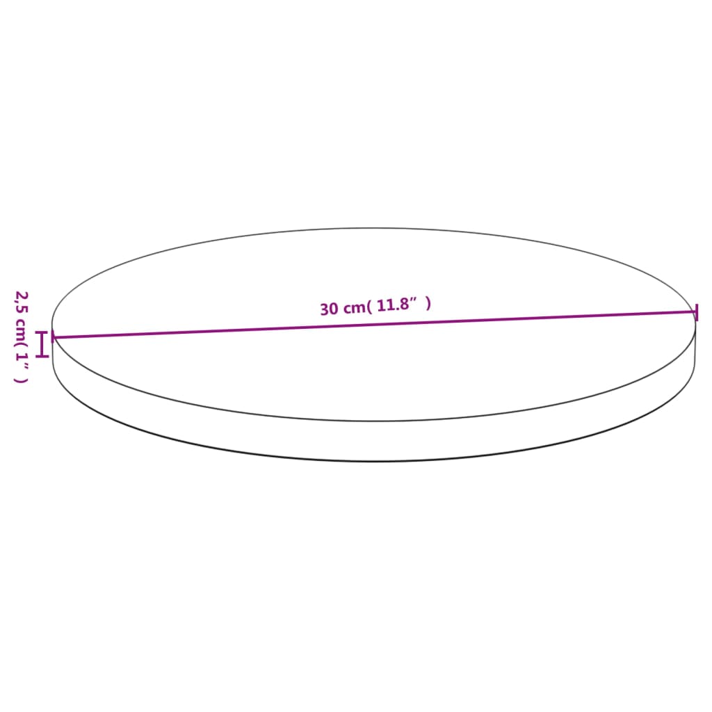 vidaXL Bordplate Ø30x2,5 cm bambus