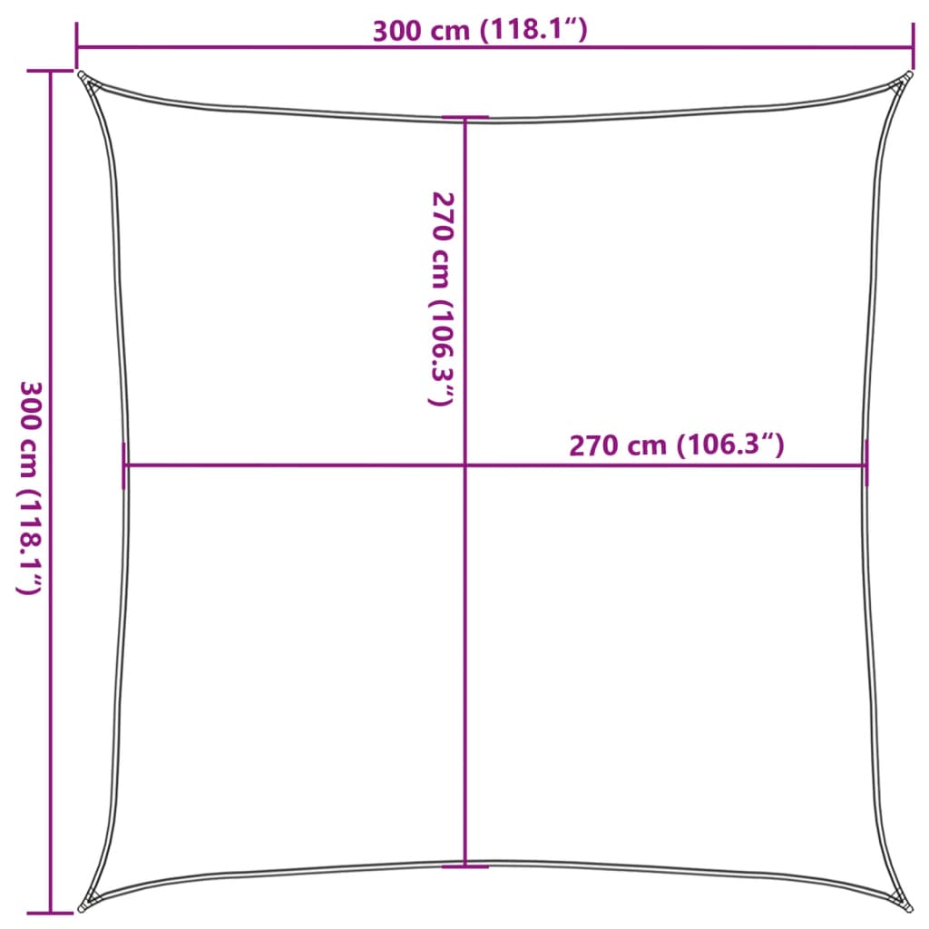 vidaXL Solseil 160 g/m² lysegrønn 3x3 m HDPE