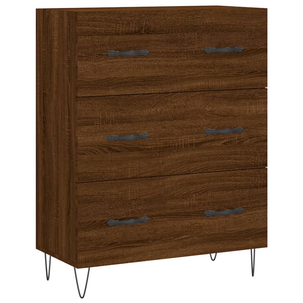 vidaXL Highboard brun eik 69,5x34x180 cm konstruert tre