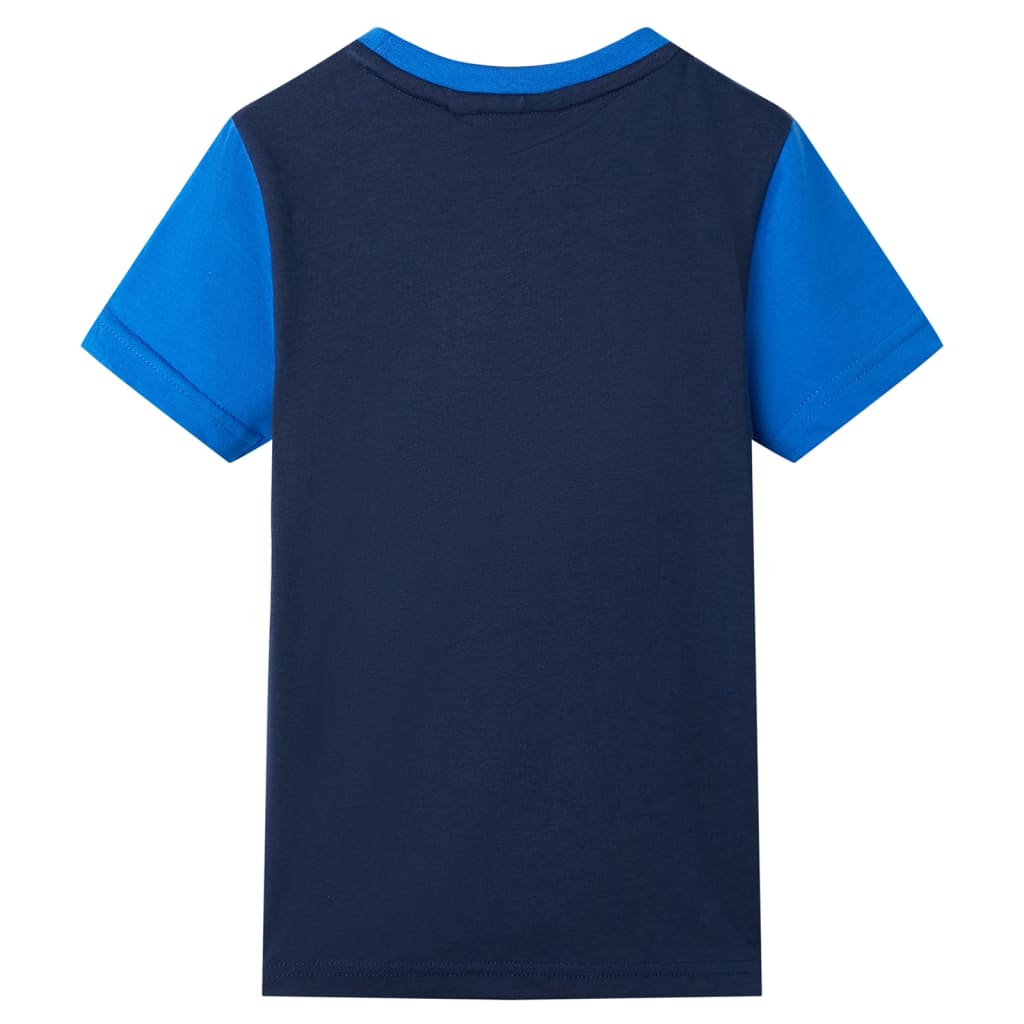 T-skjorte for barn blå og marineblå 92