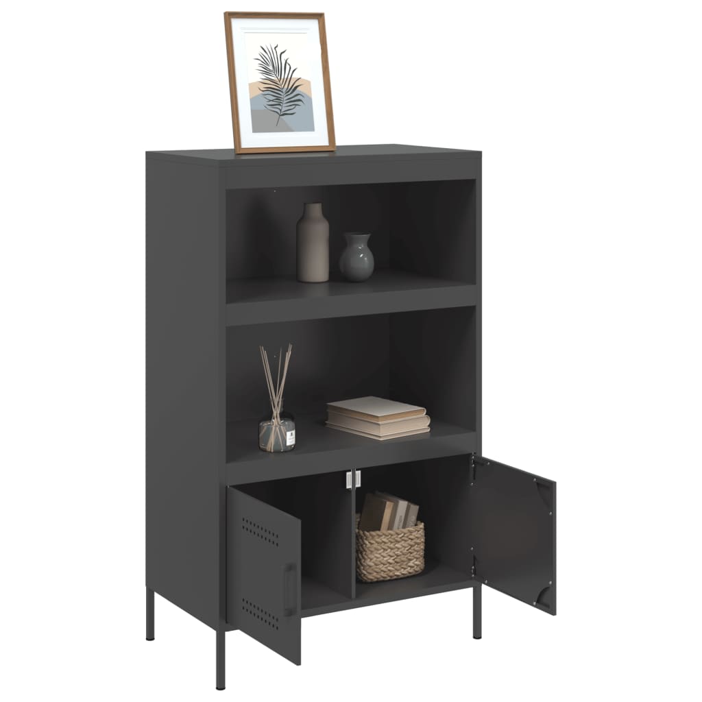 vidaXL Highboard svart 68x39x113 cm stål