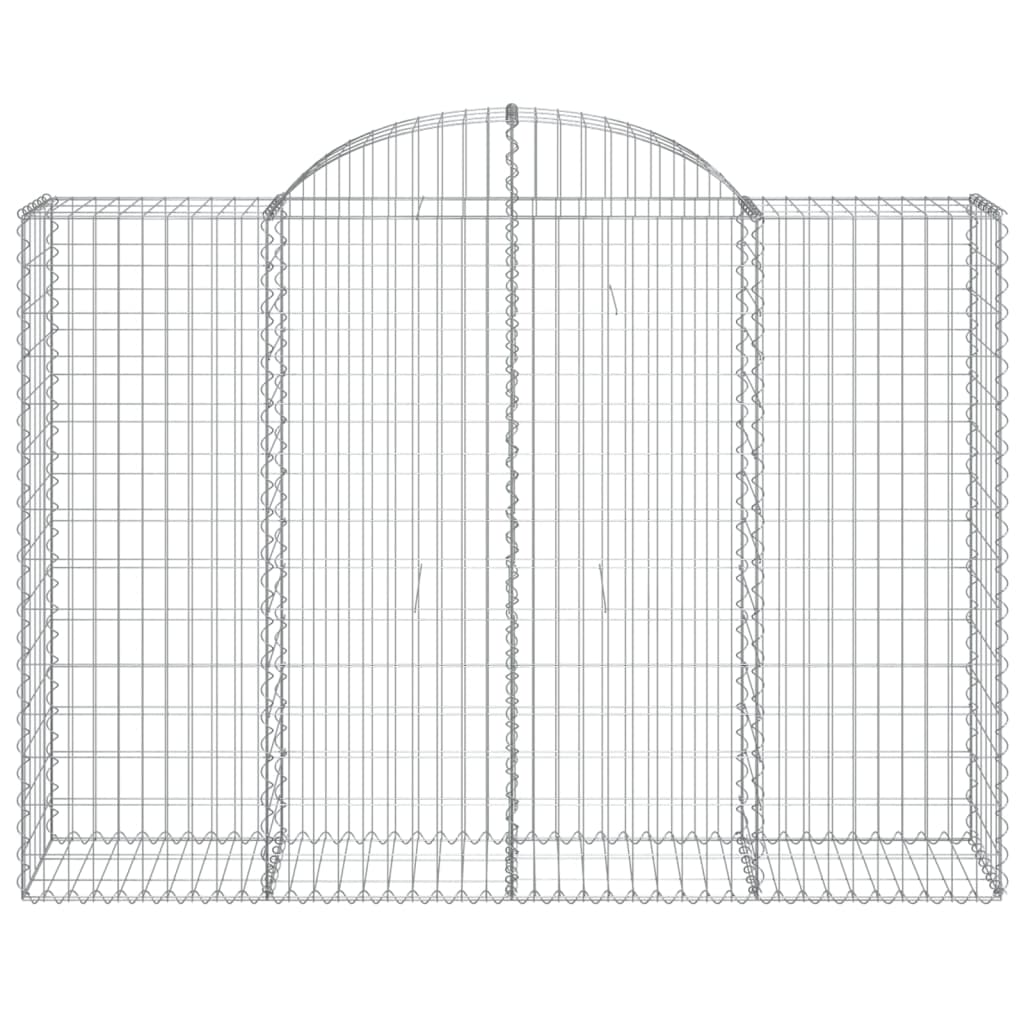 vidaXL Gabionkurver buede 15 stk 200x50x140/160 cm galvanisert jern