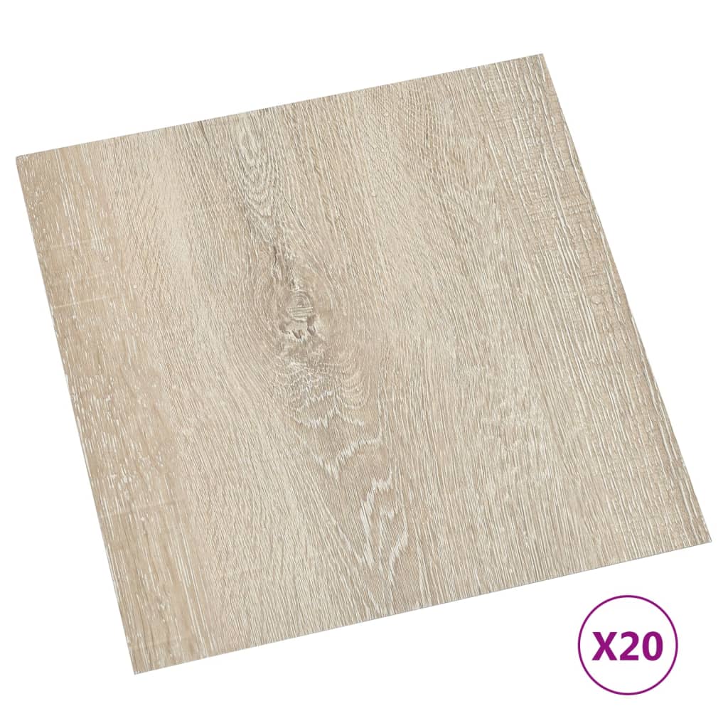 vidaXL Selvklebende gulvplanker 20 stk PVC 1,86 m² beige