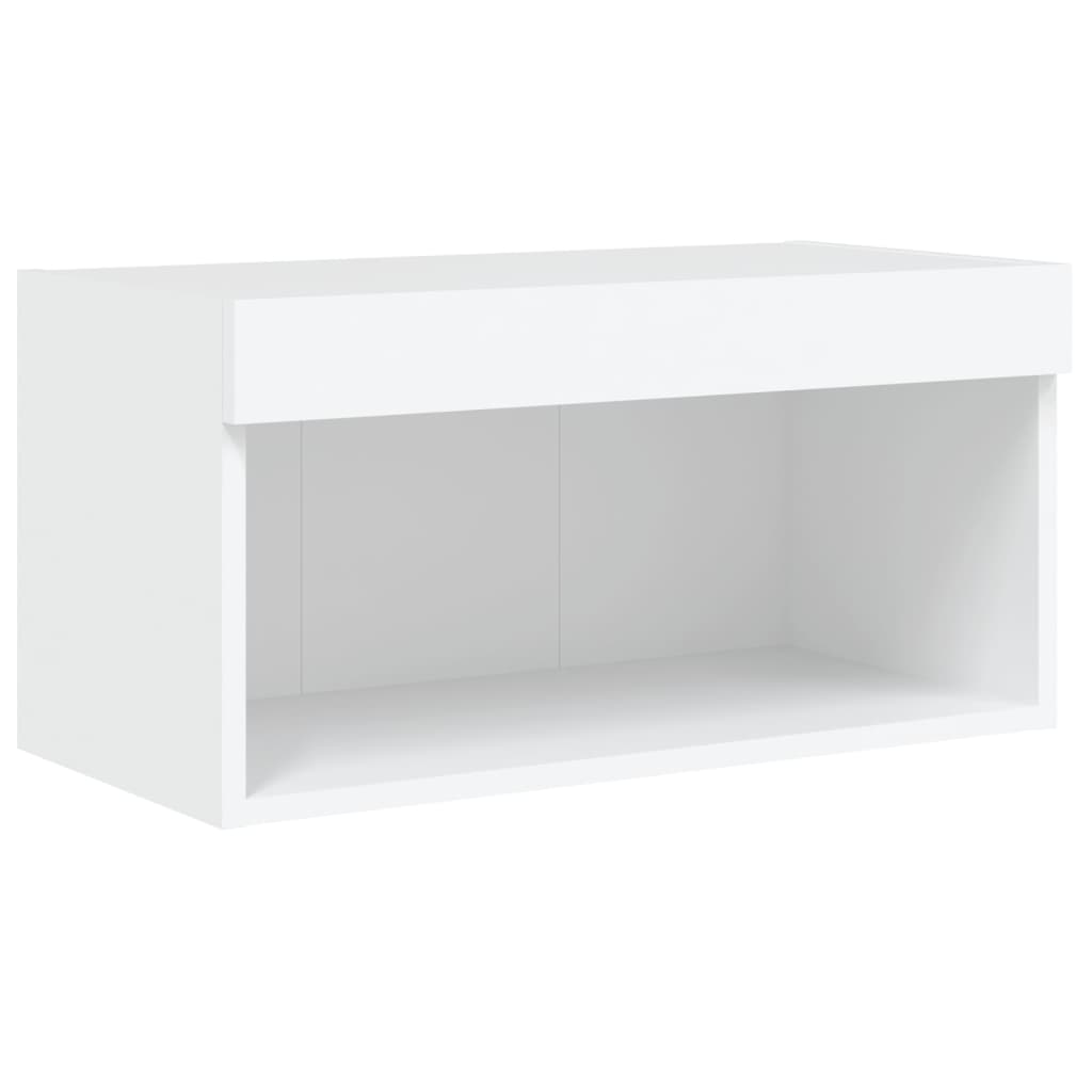 vidaXL TV-benk med LED-lys hvit 60x30x30 cm