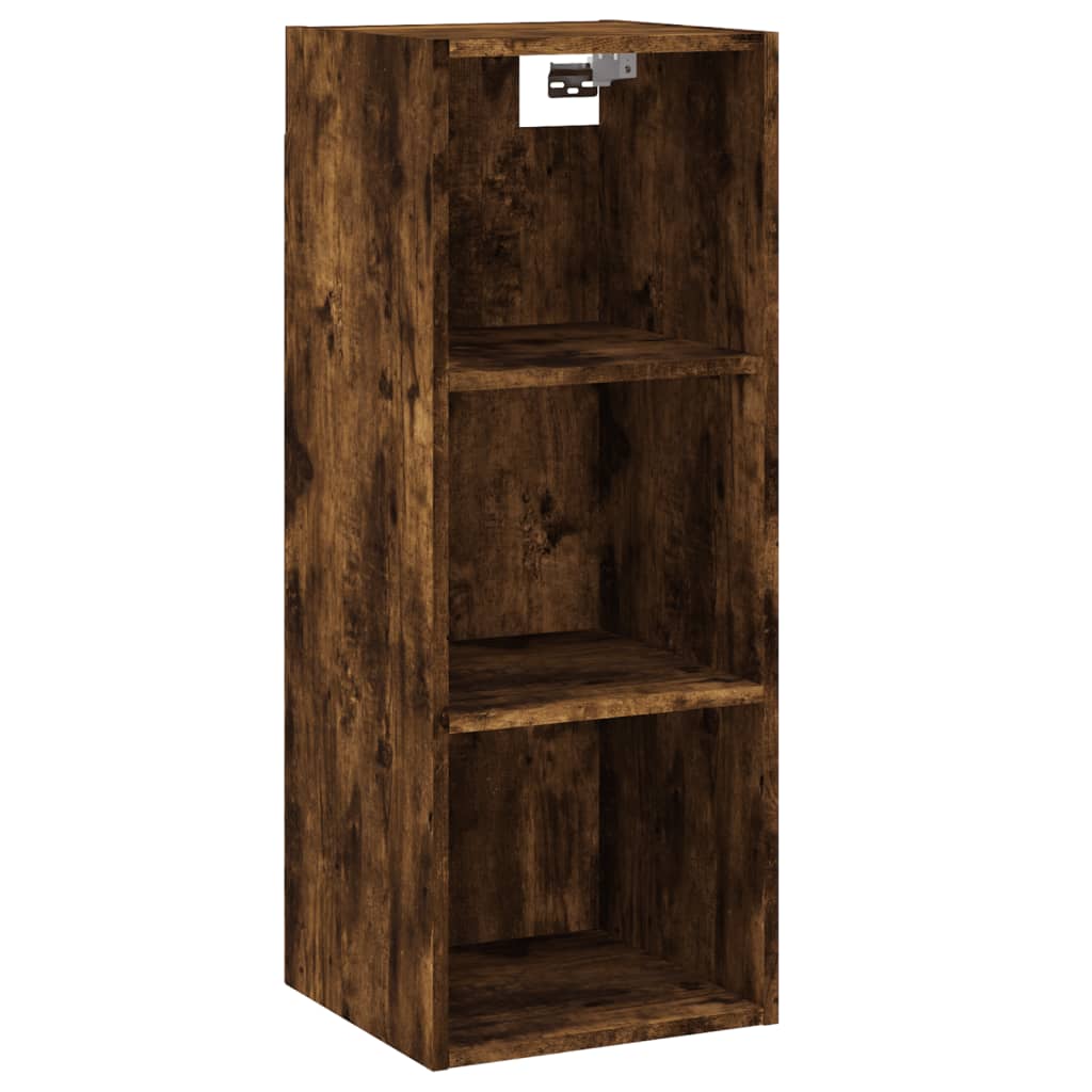 vidaXL Highboard røkt eik 34,5x34x180 cm konstruert tre