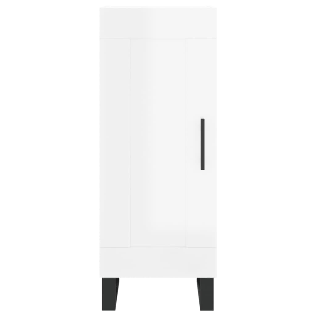 vidaXL Highboard høyglans hvit 34,5x34x180 cm konstruert tre