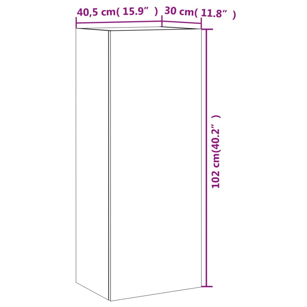 vidaXL Vegghengt TV-benk grå sonoma 40,5x30x102 cm konstruert tre