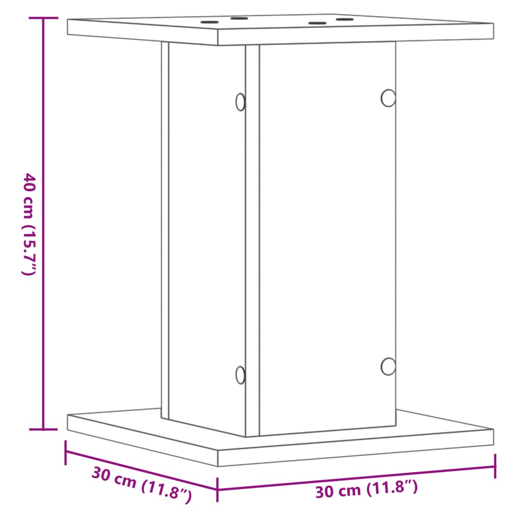 vidaXL Plantestativer 2 stk betonggrå 30x30x40 cm konstruert tre