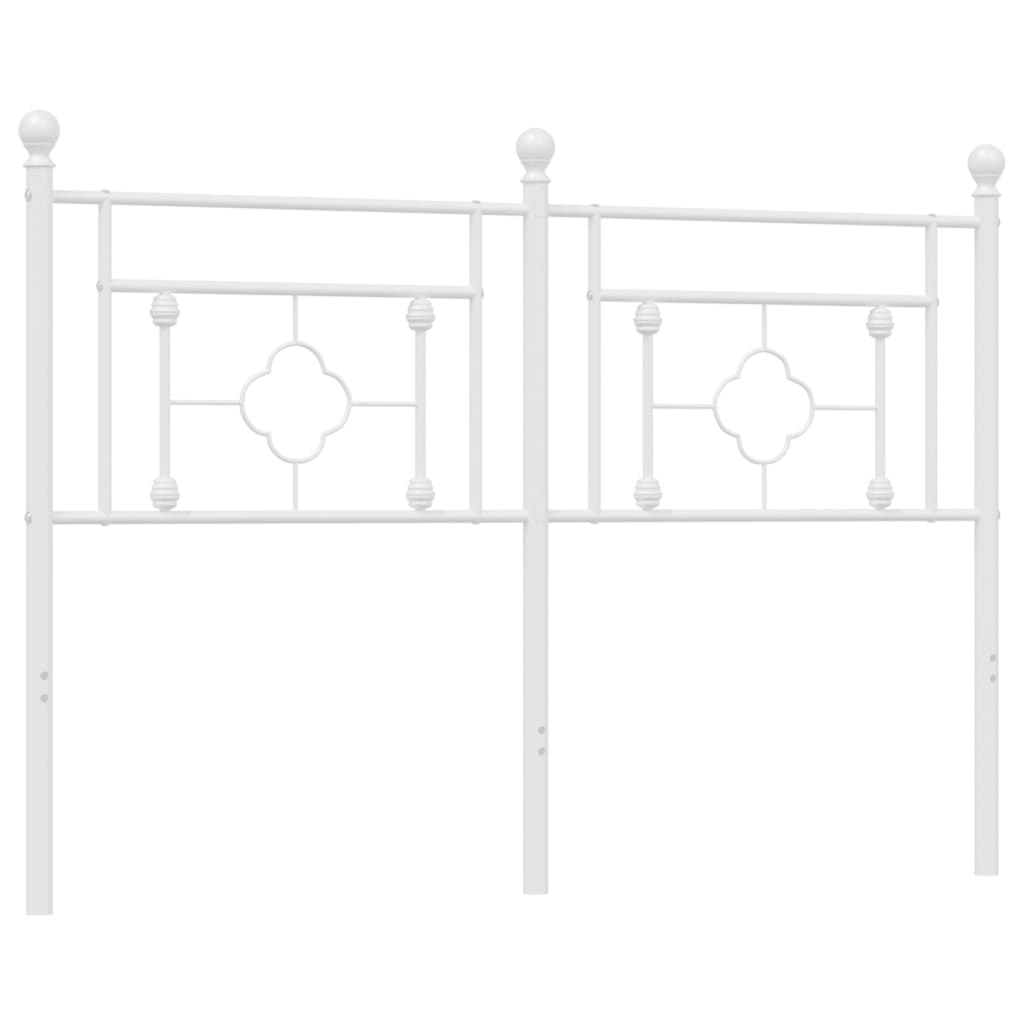 vidaXL Sengegavl i metall hvit 135 cm